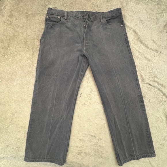 Levi's 501 Button Fly Grey Men's Jeans Actual Size 40x27‎ - Picture 1 of 9